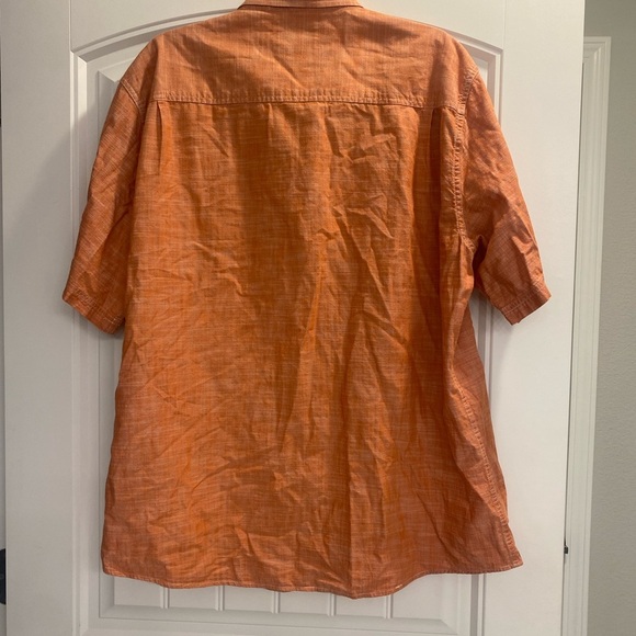 XXL WEATHERPROOF vintage orange short sleeve button down men's shirt 100% cotton - Picture 2 of 8